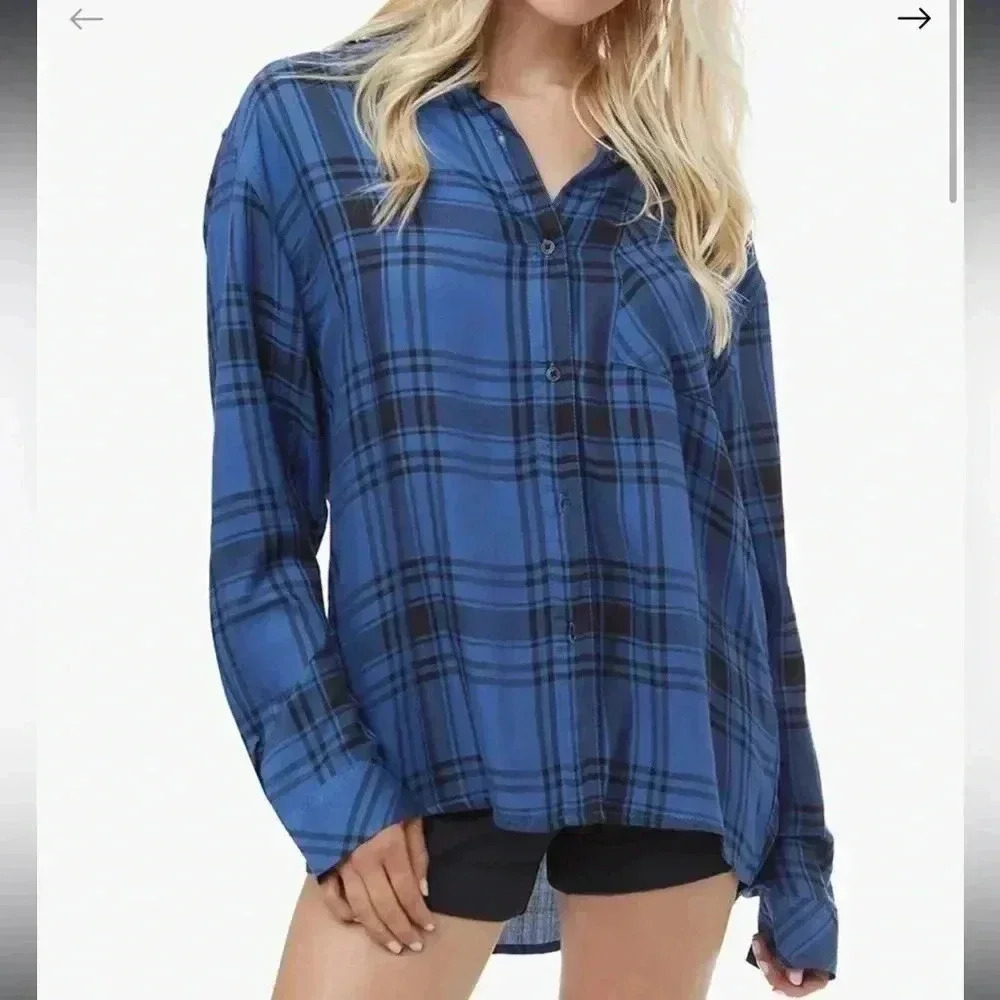 WeWoreWhat Soft Boyfriend Plaid Flannel Shirt